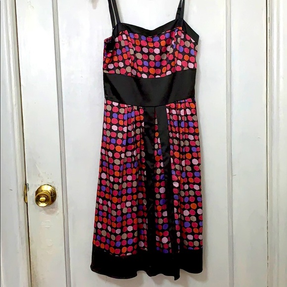 Satin midi polka dot dress - Picture 1 of 1